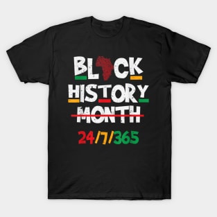 Black History Month 24 7 365 Black Heritage Pride T-Shirt